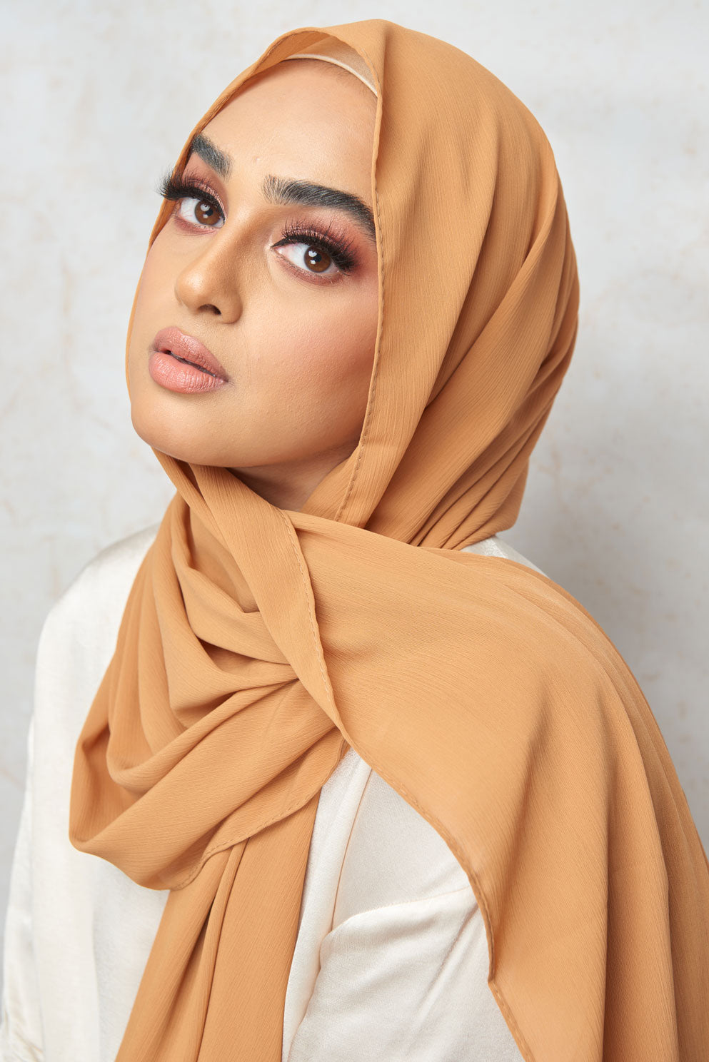 creme orange CRINKLE CHIFFON HIJAB