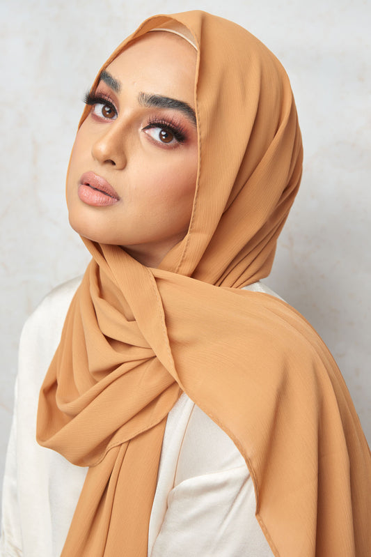 creme orange CRINKLE CHIFFON HIJAB