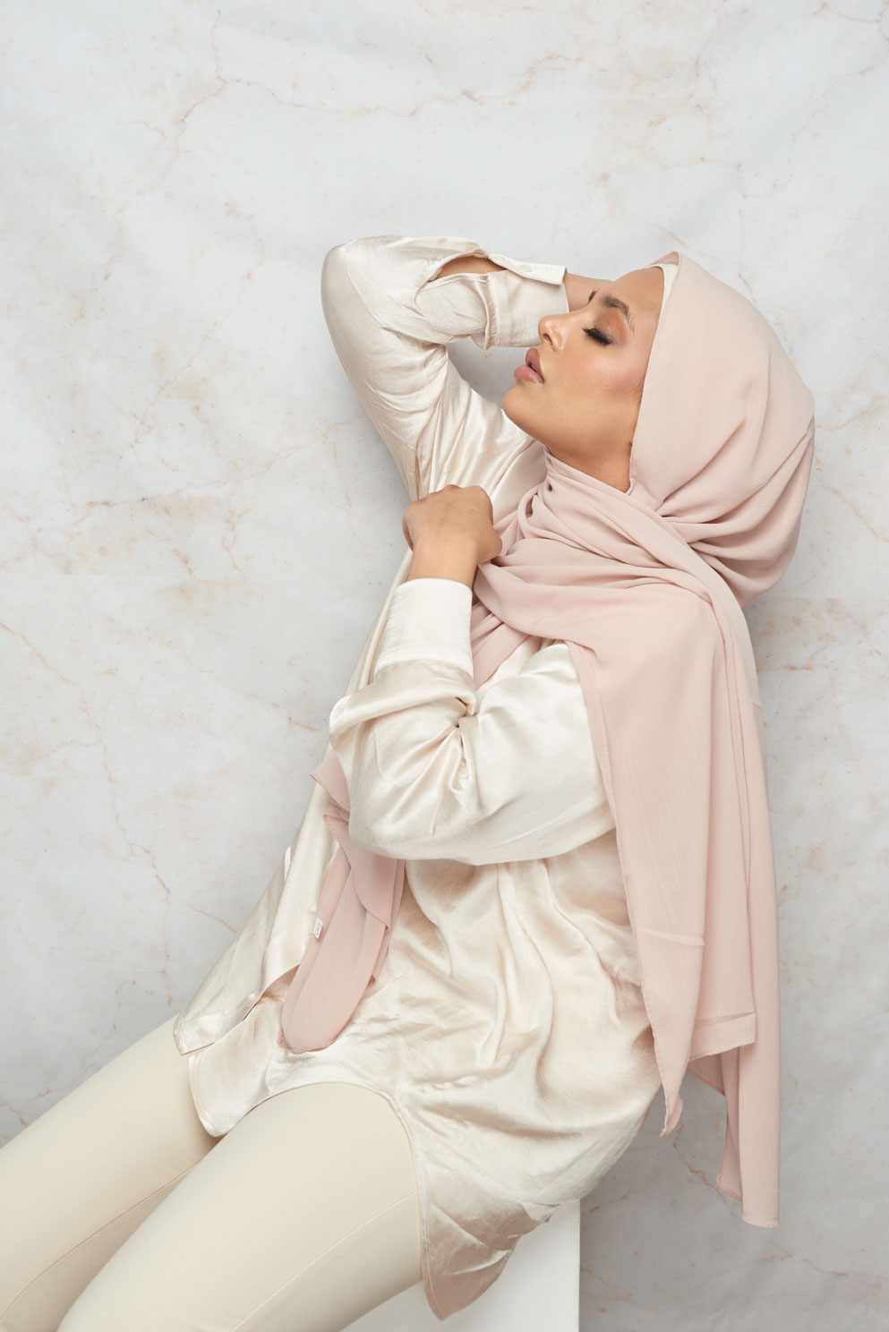 Creme Tan CRINKLE CHIFFON HIJAB