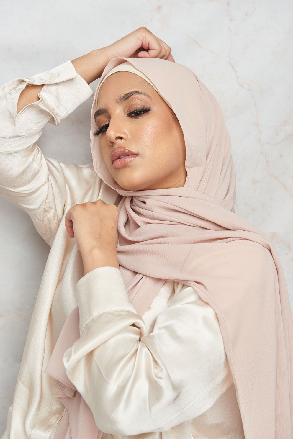 Creme Tan CRINKLE CHIFFON HIJAB