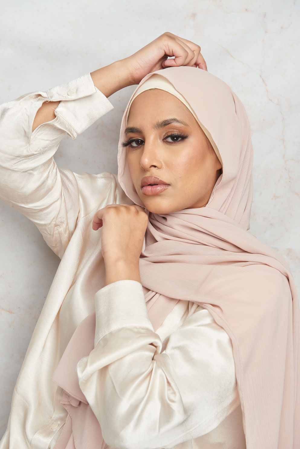 Creme Tan CRINKLE CHIFFON HIJAB