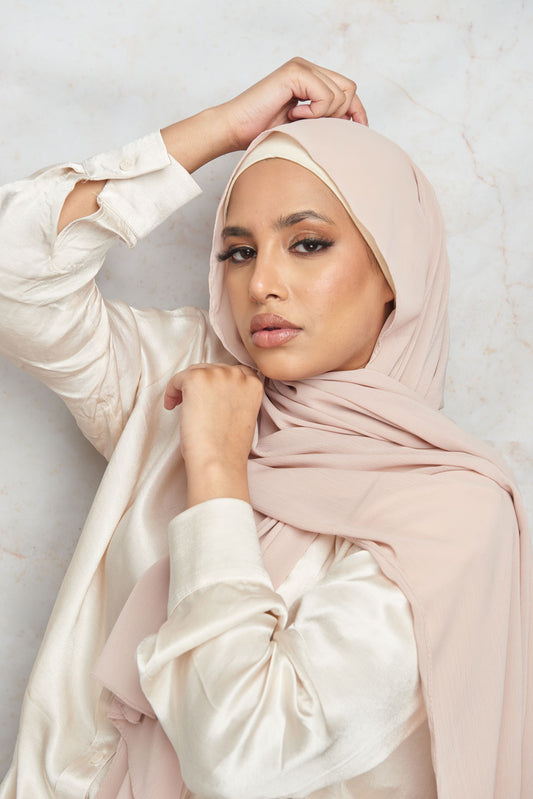 Creme Tan CRINKLE CHIFFON HIJAB