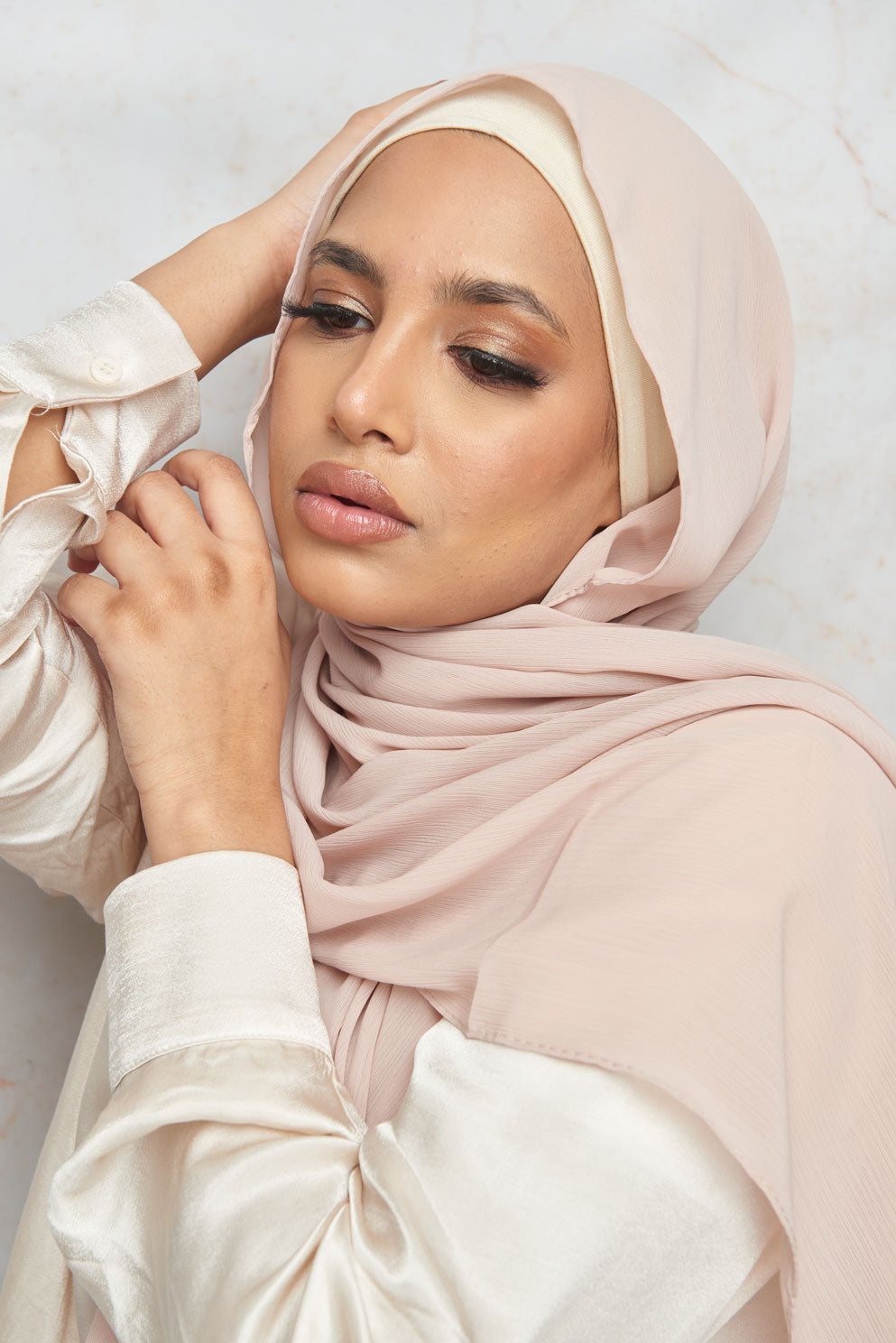 Creme Tan CRINKLE CHIFFON HIJAB