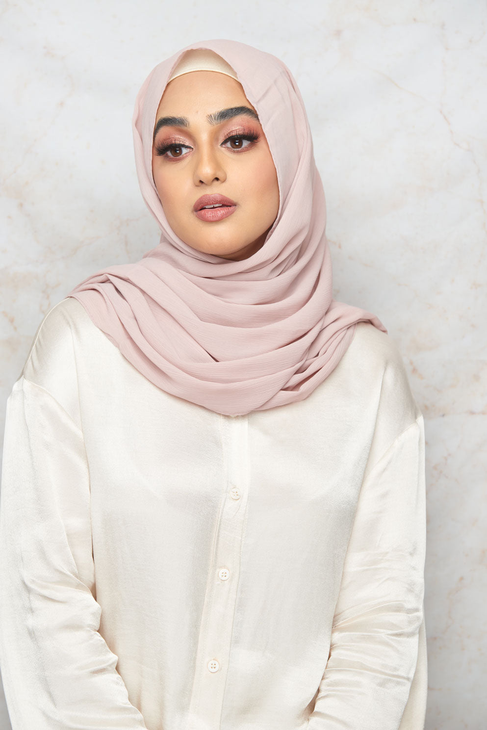 Rose Ash Light CRINKLE CHIFFON HIJAB