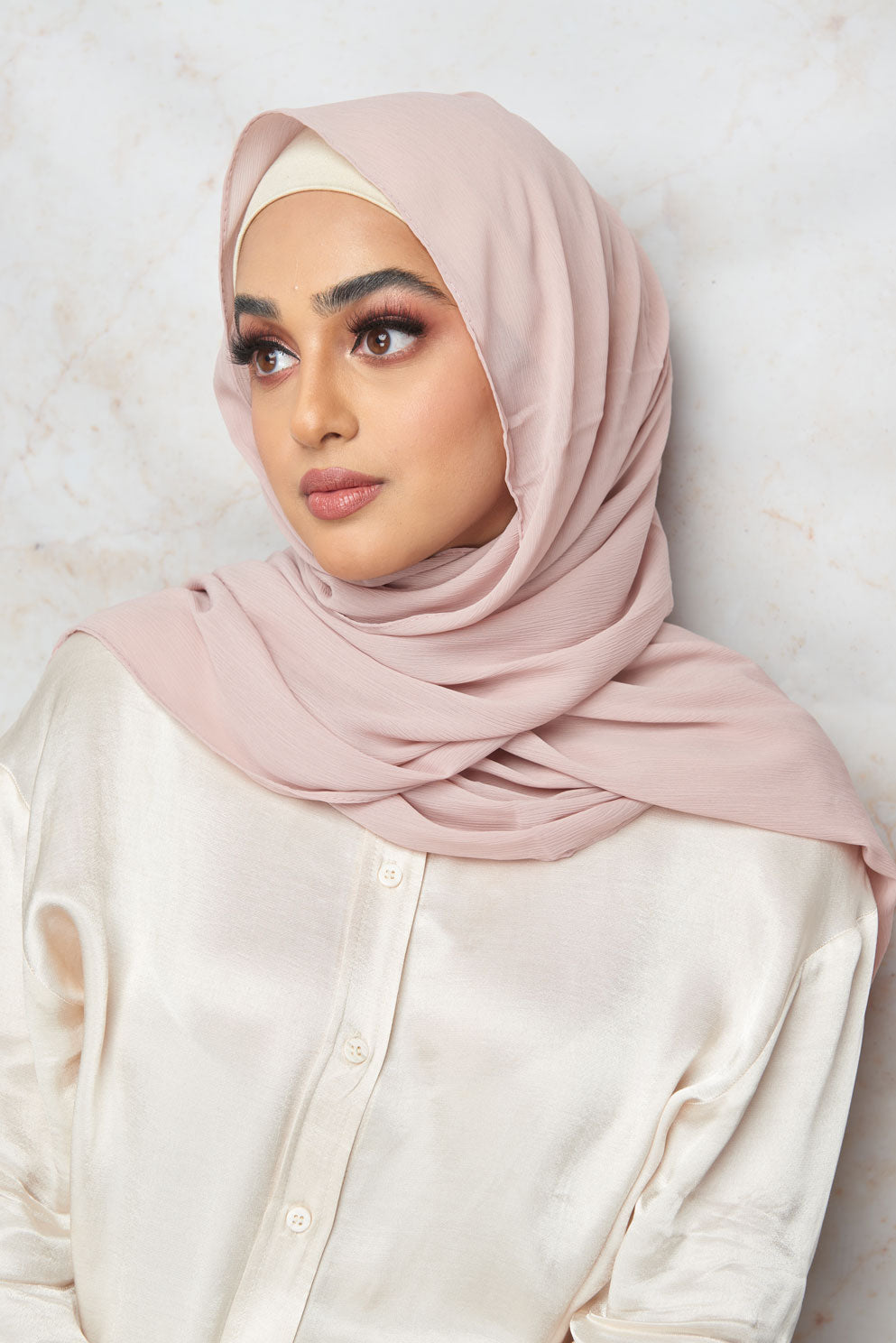 Rose Ash Light CRINKLE CHIFFON HIJAB