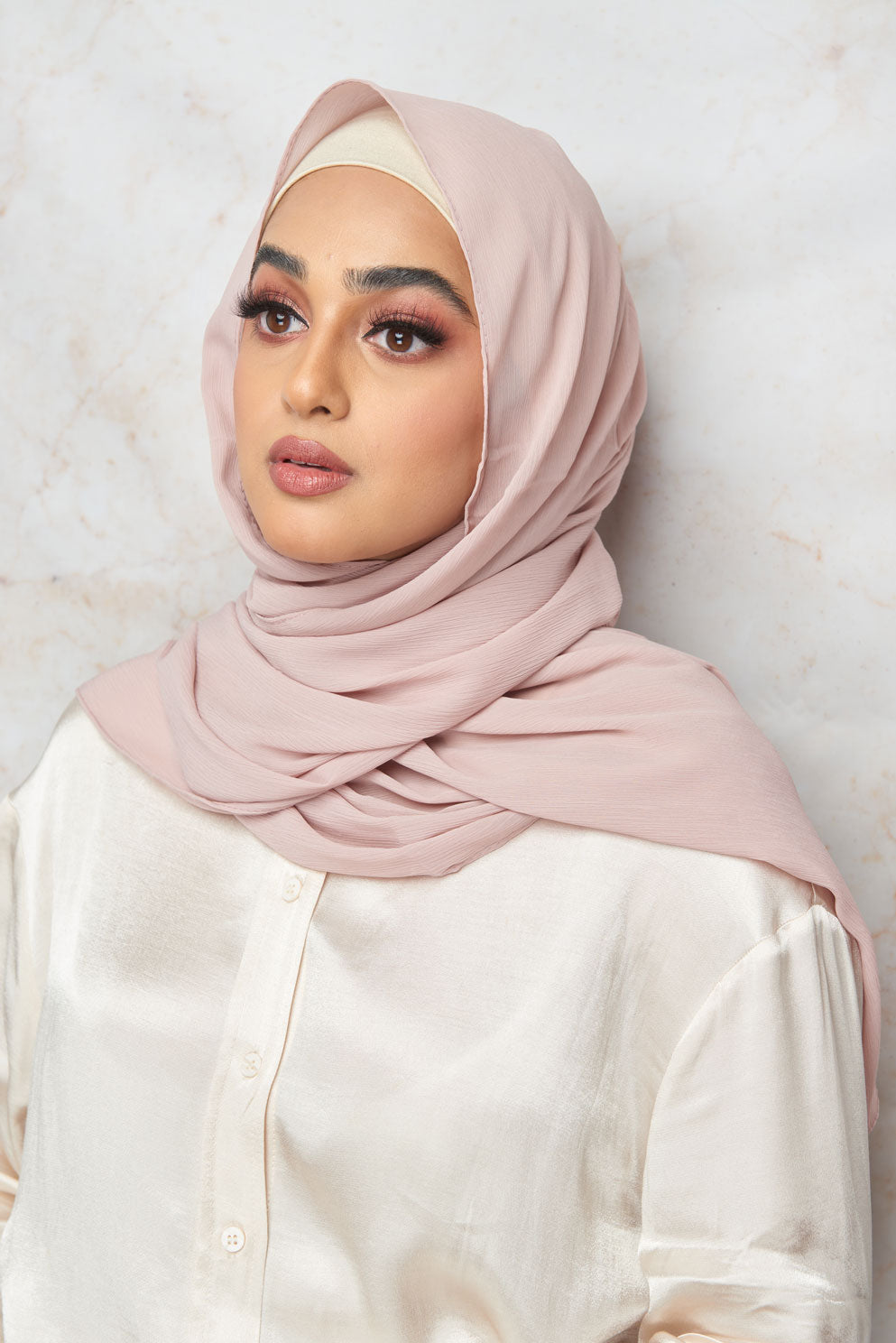 Rose Ash Light CRINKLE CHIFFON HIJAB