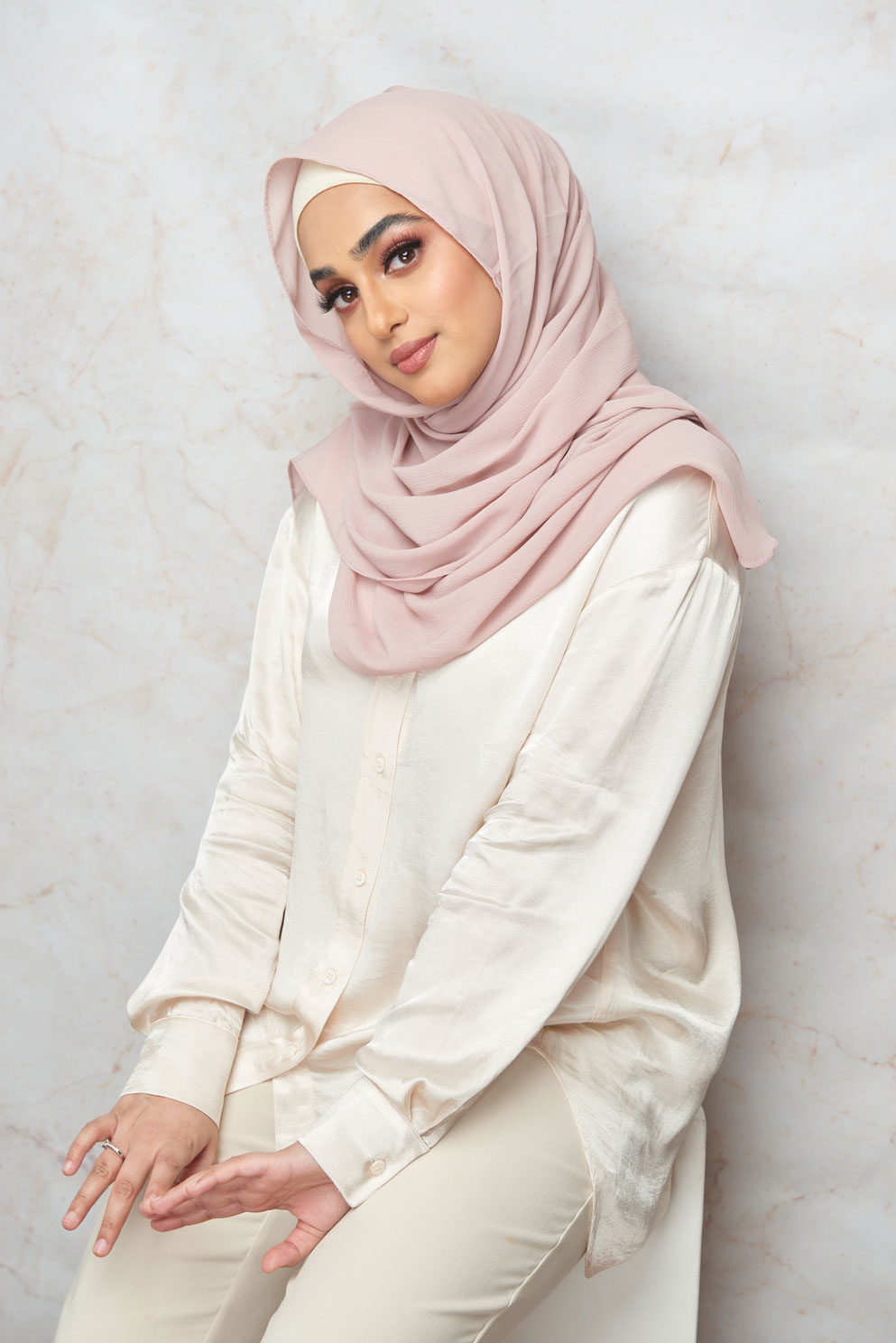 Rose Ash Light CRINKLE CHIFFON HIJAB