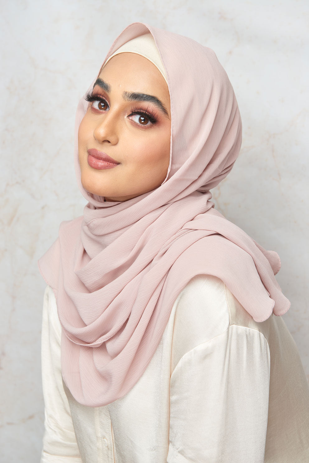 Rose Ash Light CRINKLE CHIFFON HIJAB