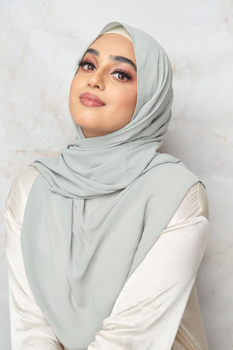 Wickham Gray Crinkle Chiffon Hijab