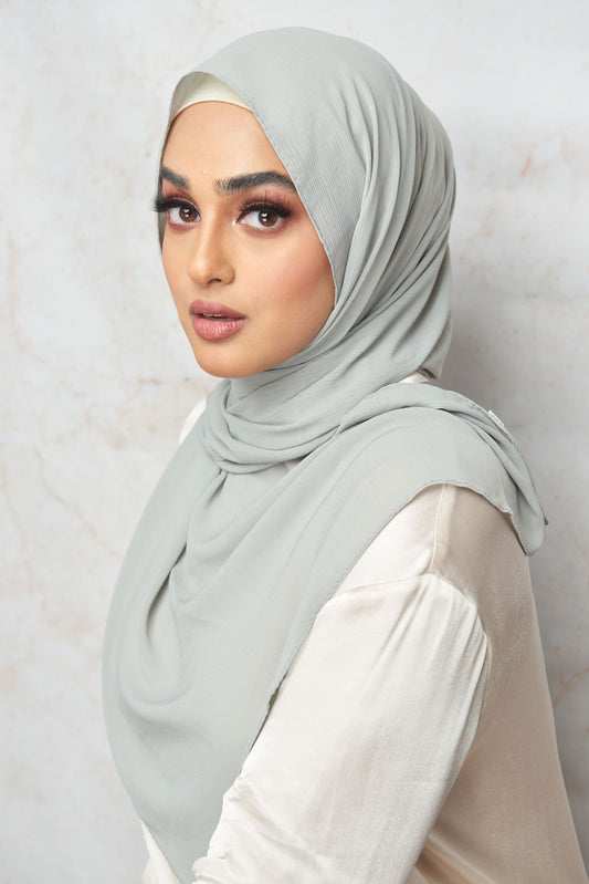 Wickham Gray Crinkle Chiffon Hijab