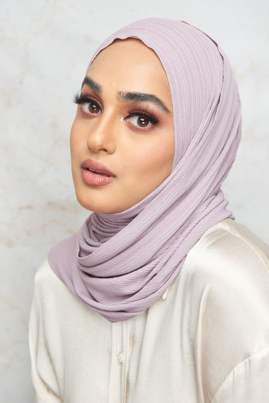 Lilac Premium Stretch Rib Hijab