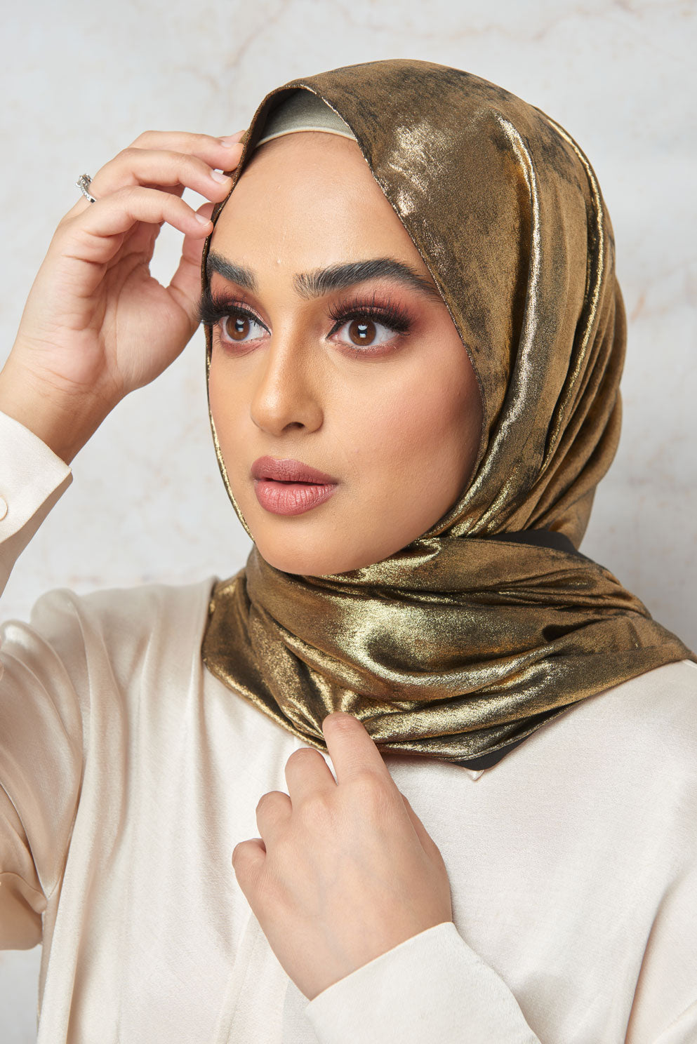 (Summer Breeze Collection) Black With Gold Shimmer Hijab