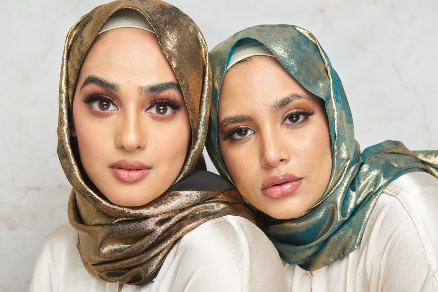 (Summer Breeze Collection) Emerald with Gold Shimmer Hijab
