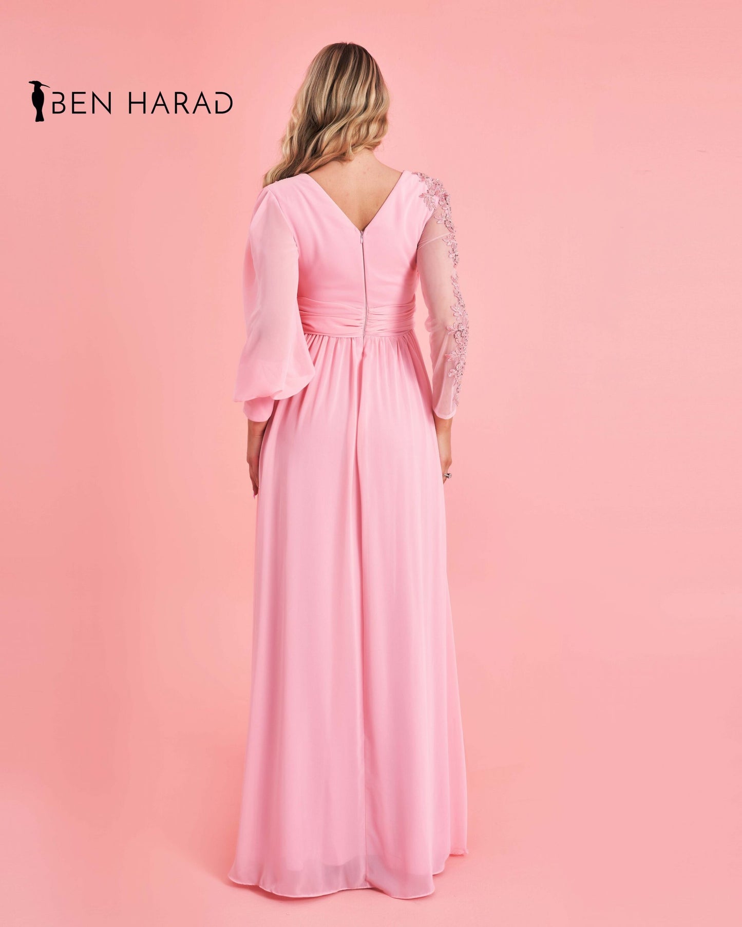 Flamingo Pink drape wrap One Shoulder Sequin Mesh with Split Thigh Chiffon Maxi Dress