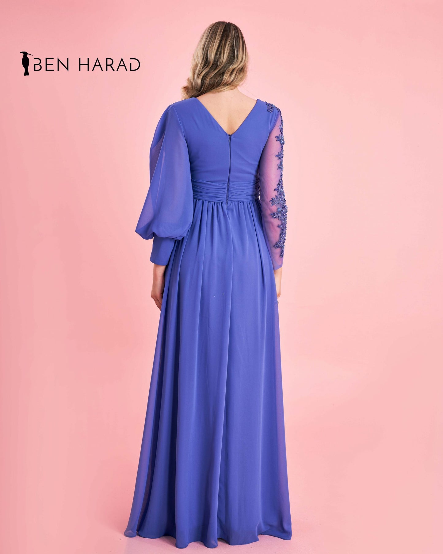 Blue drape wrap One Shoulder Sequin Mesh with Split Thigh Chiffon Maxi Dress