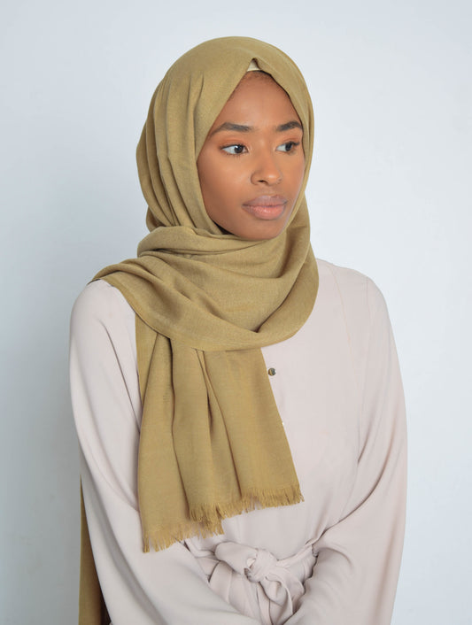 Muted Gold Pashmina Plain Hijab