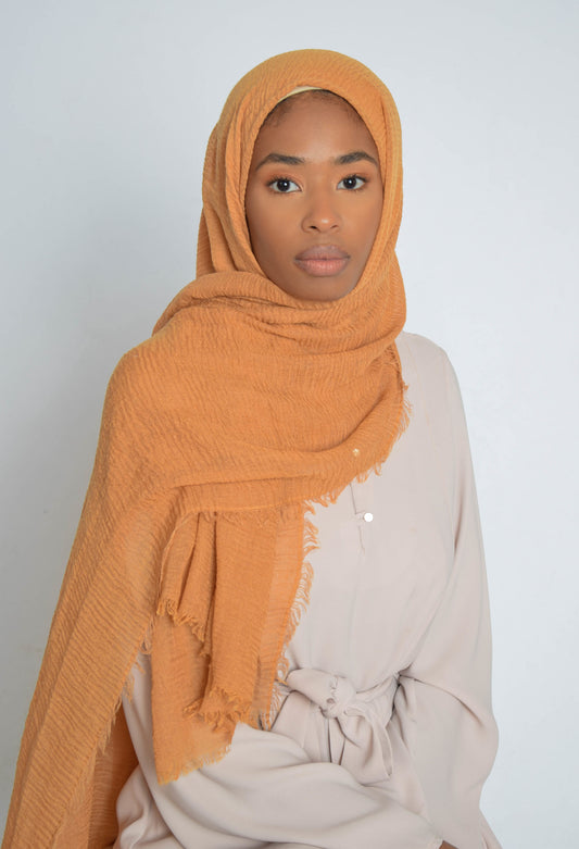 Ochre Crinkle Hijab