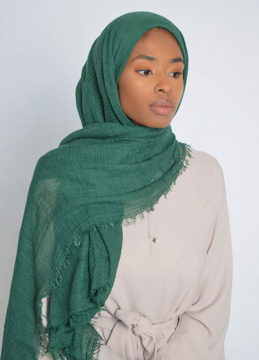 Emerald Crinkle Hijab