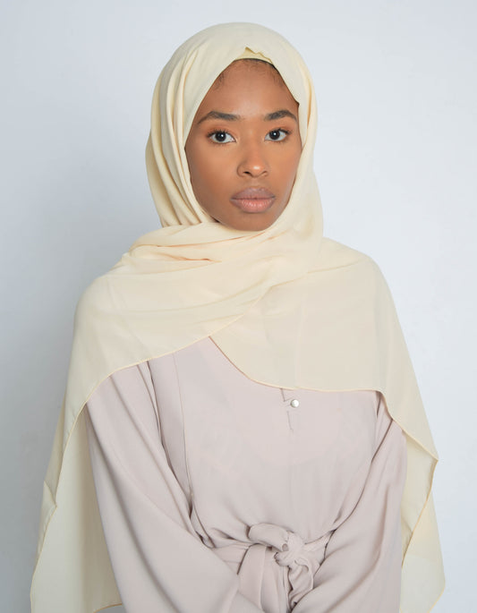 Milky Beige Luxury Chiffon Hijab