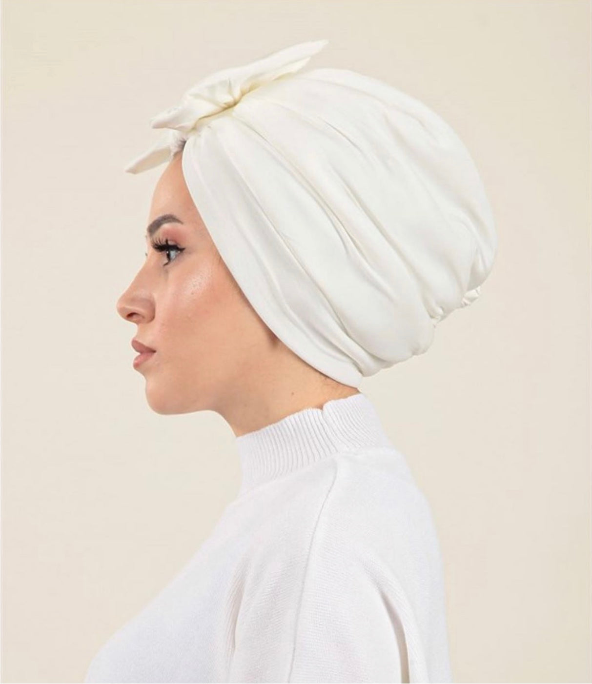 Off White Bow Turban