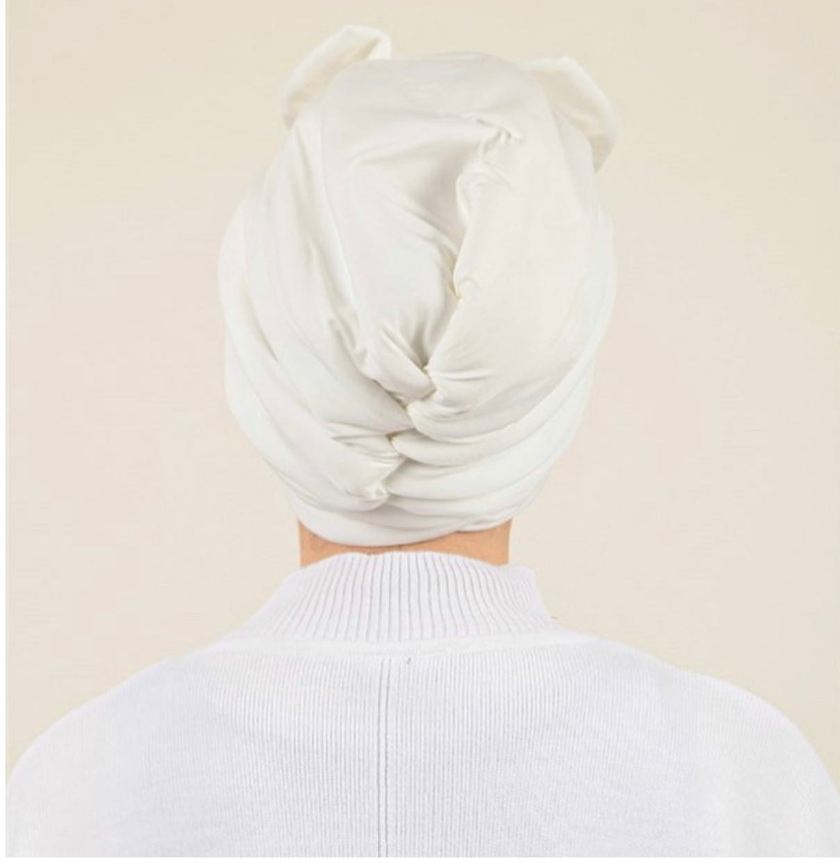 Off White Bow Turban