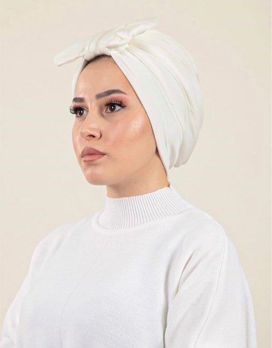 Off White Bow Turban