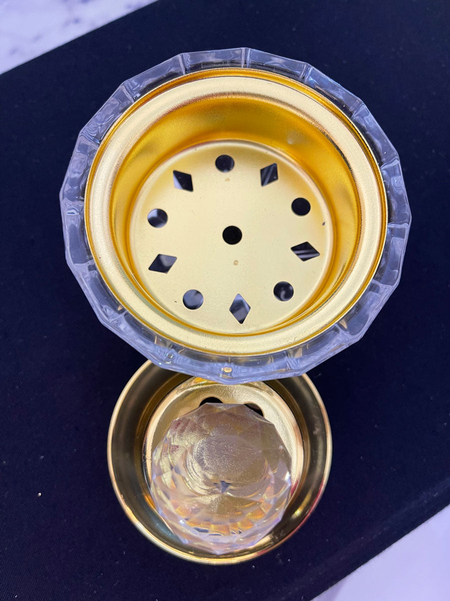 Small Round Crystal Incense Bakhoor Burner