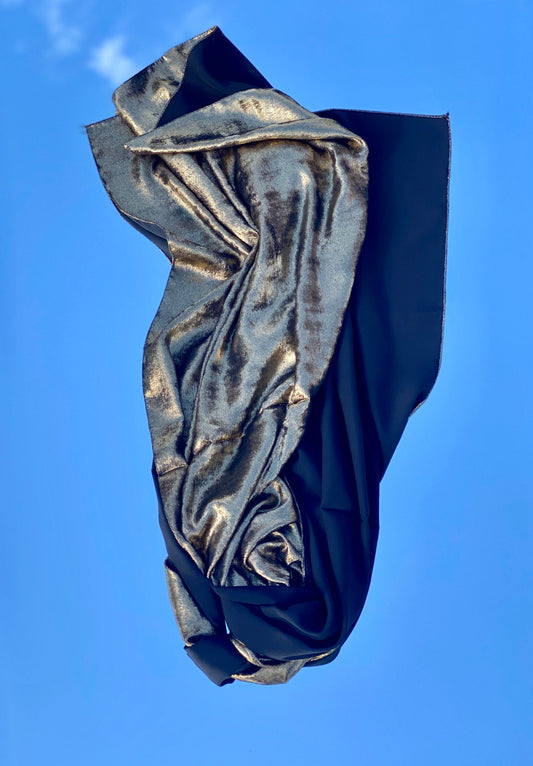 (Summer Breeze Collection) Black With Gold Shimmer Hijab