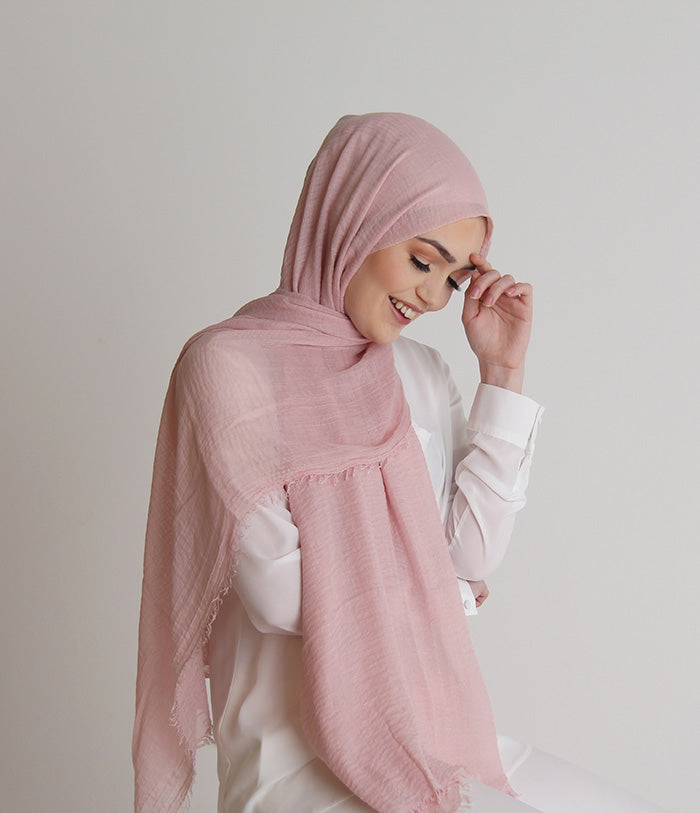 Pastel Pink Crinkle Hijab