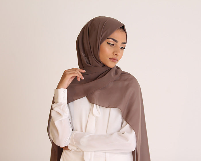 Deep Taupe Basic Georgette Hijab