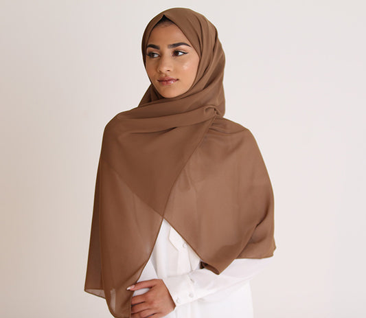 Coffee Basic Georgette Hijab