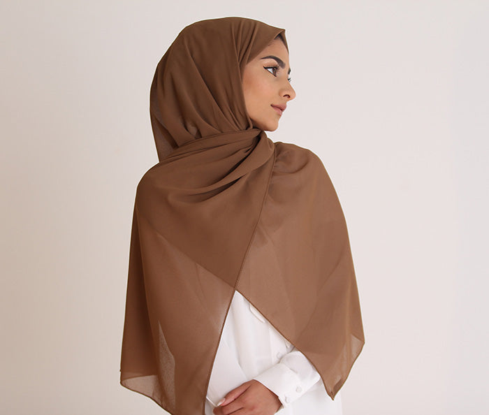 Coffee Basic Georgette Hijab