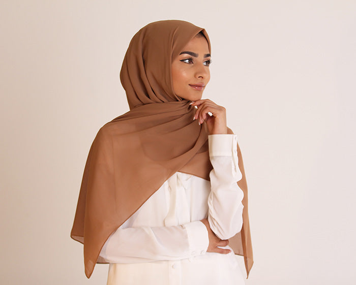 Tan Basic Georgette Hijab