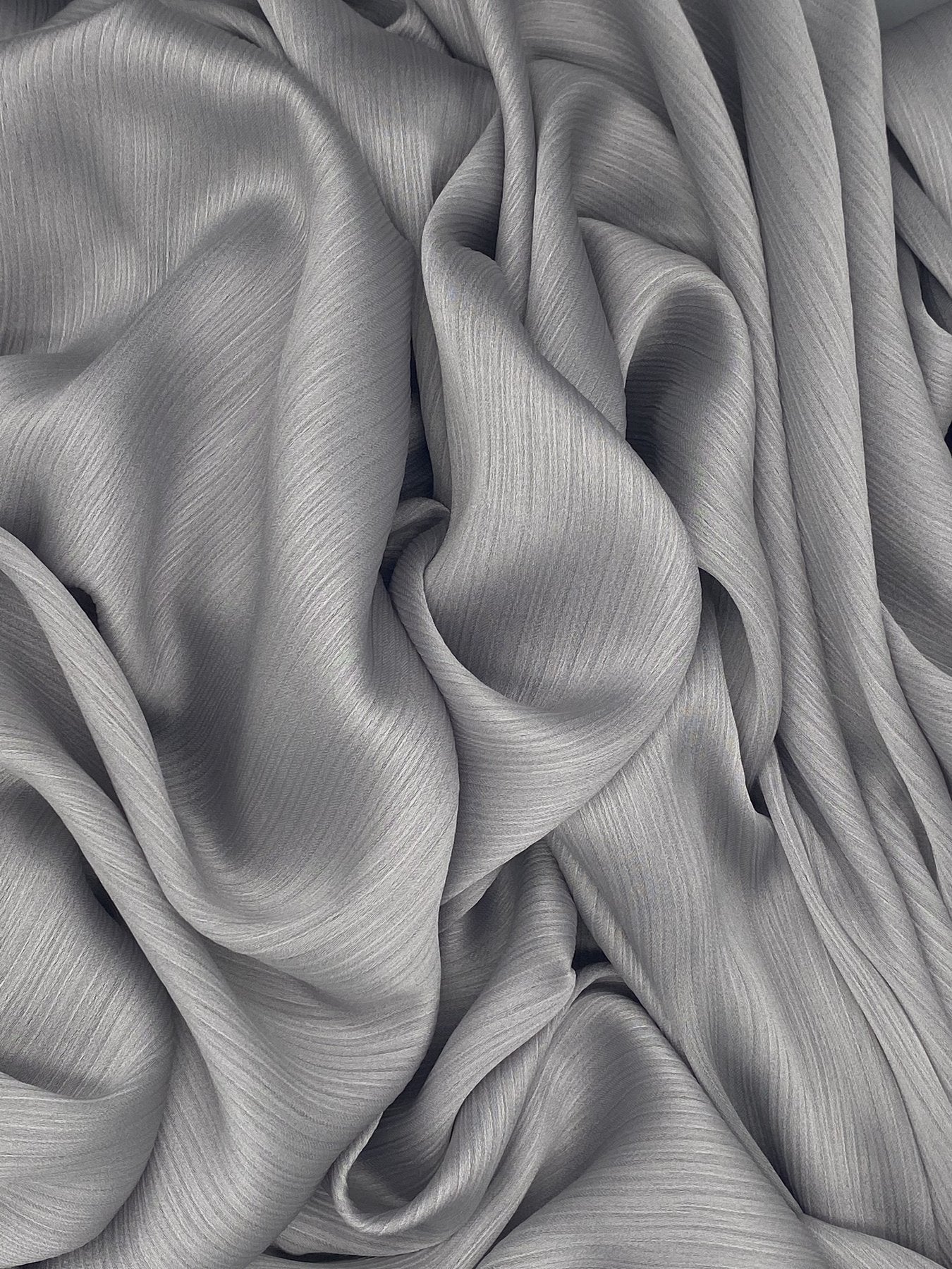 Silver Luxurious Silky Crinkle Hijab