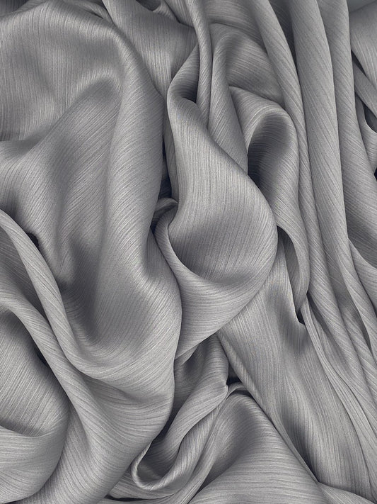 Silver Luxurious Silky Crinkle Hijab