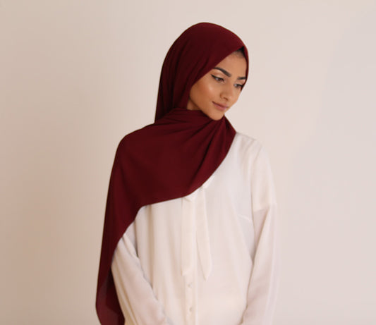 Maroon Luxury Crepe Hijab