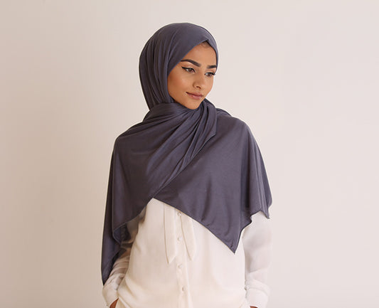 Steel Blue Jersey Hijab