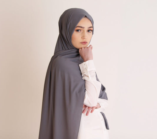 Pigeon Grey Luxury Crepe Hijab