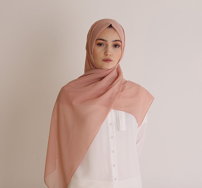 Salmon Basic GeorgetteHijab