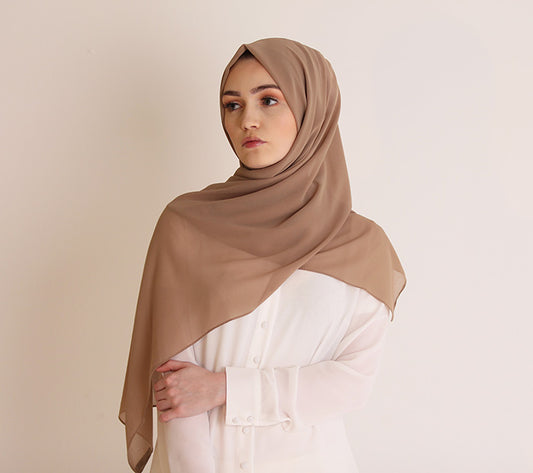 Toffee Basic Georgette Hijab