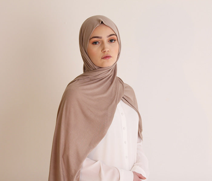 Mocha Ribbed Jersey Hijab – Hijabglamour