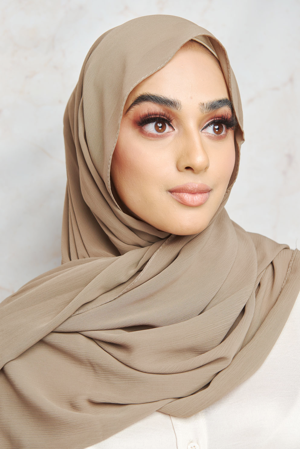 Light clay crinkle chiffon hijab