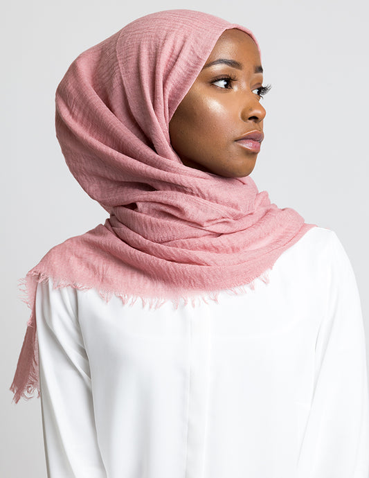 Dusty Pink Crinkle Hijab