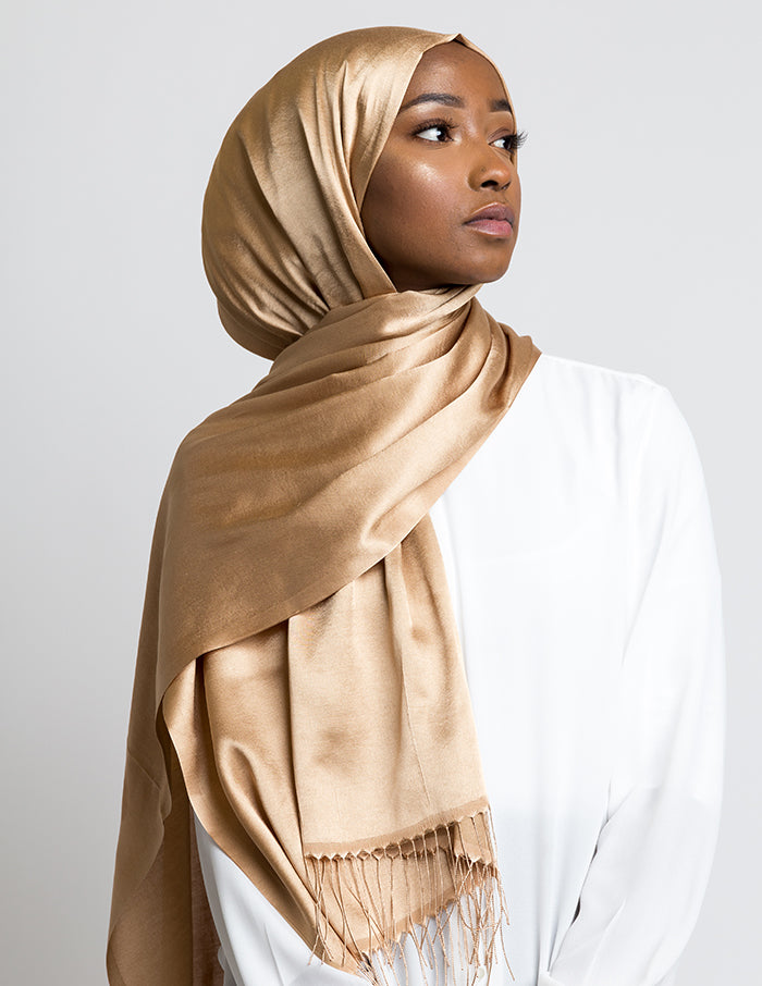 Gold Soft Satin Silk Hijab Gold Soft Satin Silk Hijab