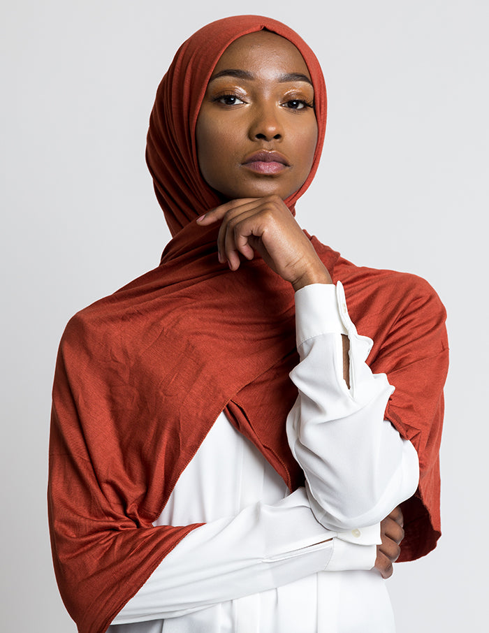 Burnt Orange Jersey Hijab