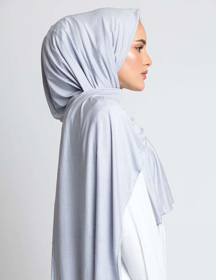 Cloudy Grey Jersey Hijab