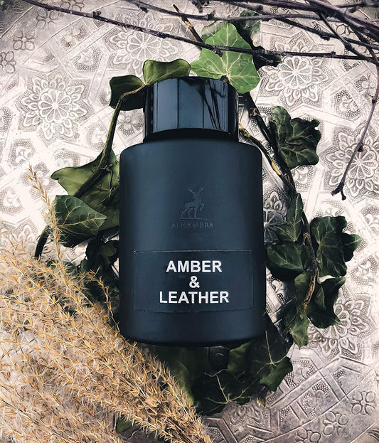 AMBER & LEATHER By Maison Alhambra EAU DE PERFUM Natural Spray 100ML (similar to Tom Ford Ombré Leather)
