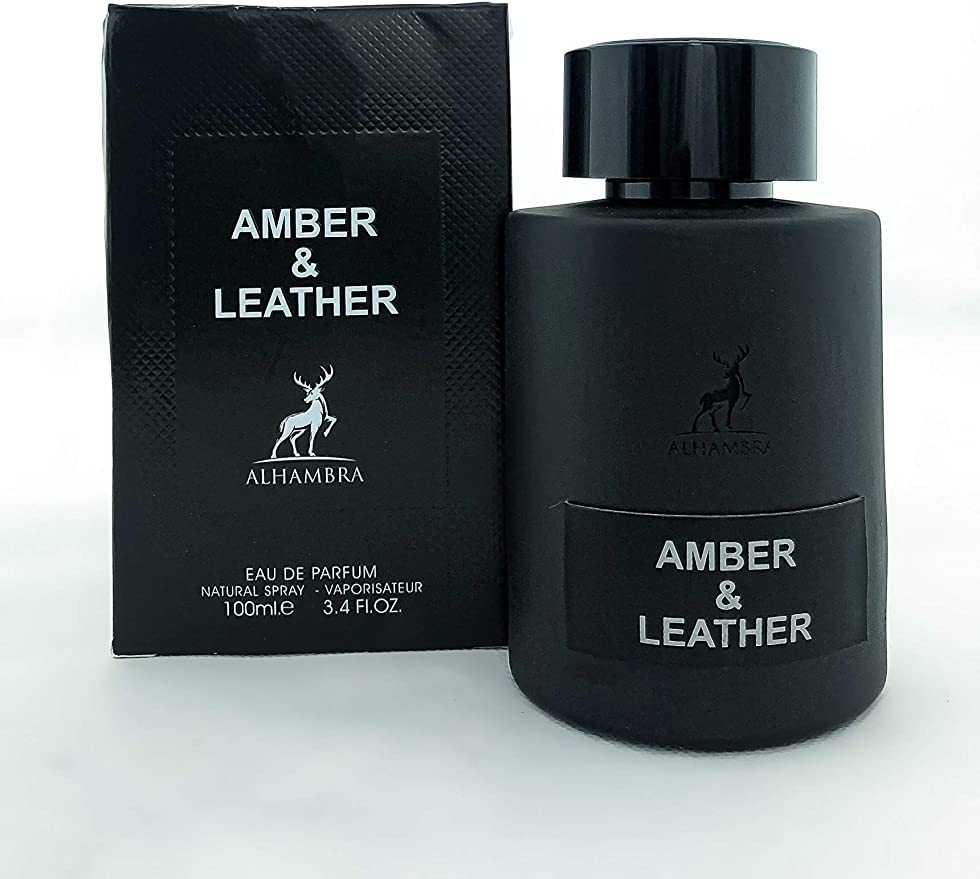 AMBER & LEATHER By Maison Alhambra EAU DE PERFUM Natural Spray 100ML (similar to Tom Ford Ombré Leather)