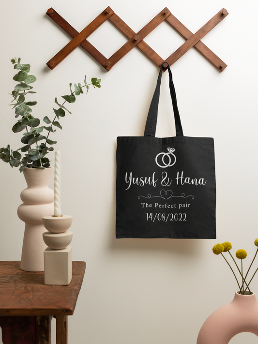 arabic Wedding Couple Tote Bag