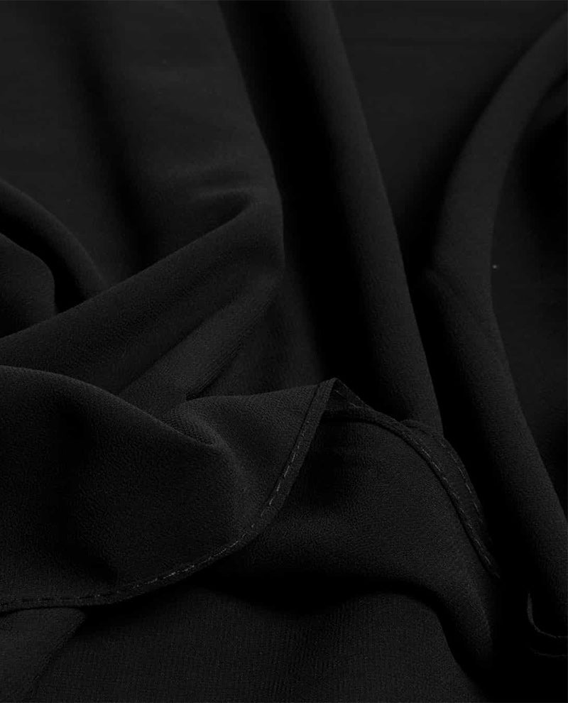 Black Basic Georgette Hijab